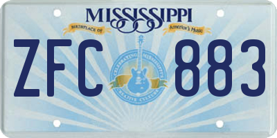 MS license plate ZFC883