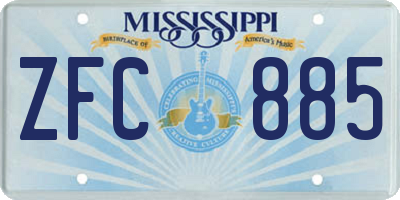 MS license plate ZFC885