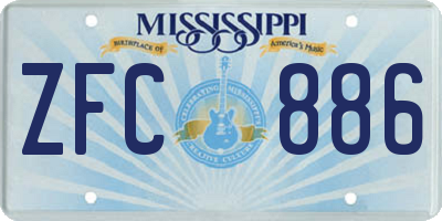 MS license plate ZFC886