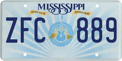 MS license plate ZFC889