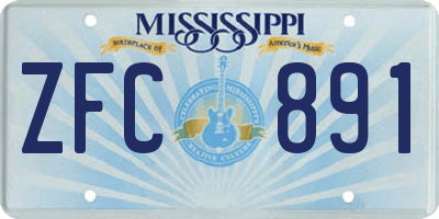 MS license plate ZFC891