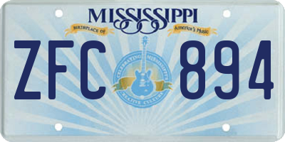 MS license plate ZFC894