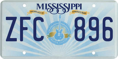 MS license plate ZFC896