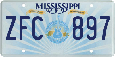 MS license plate ZFC897