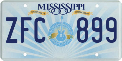 MS license plate ZFC899