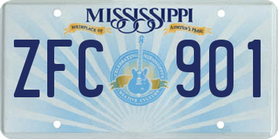 MS license plate ZFC901