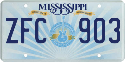 MS license plate ZFC903