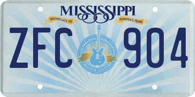 MS license plate ZFC904