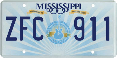 MS license plate ZFC911