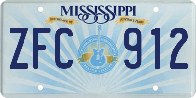 MS license plate ZFC912