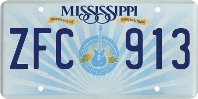 MS license plate ZFC913