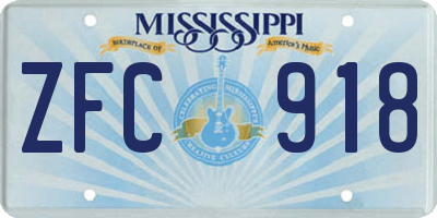 MS license plate ZFC918