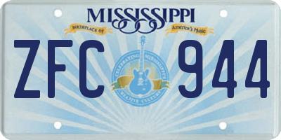 MS license plate ZFC944