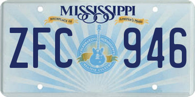 MS license plate ZFC946