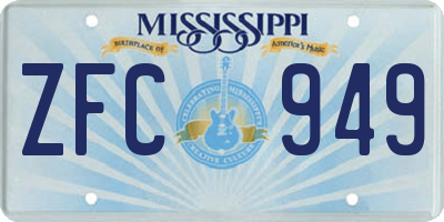 MS license plate ZFC949
