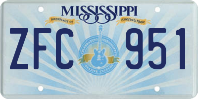 MS license plate ZFC951