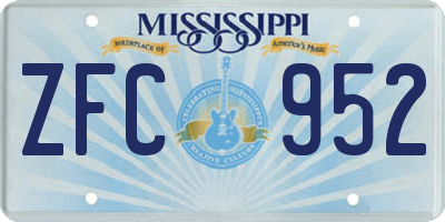 MS license plate ZFC952