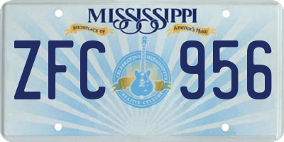 MS license plate ZFC956