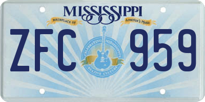 MS license plate ZFC959