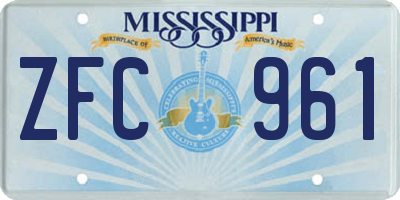MS license plate ZFC961