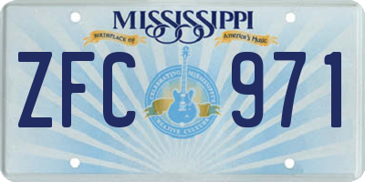 MS license plate ZFC971