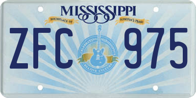 MS license plate ZFC975