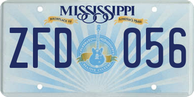 MS license plate ZFD056