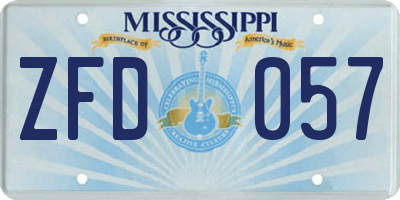 MS license plate ZFD057