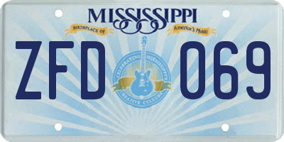 MS license plate ZFD069