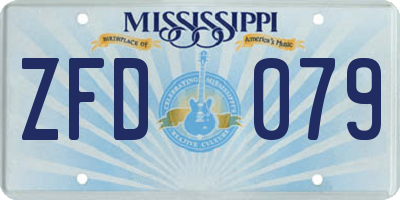 MS license plate ZFD079