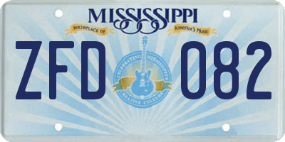 MS license plate ZFD082