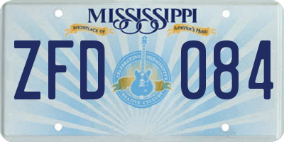 MS license plate ZFD084