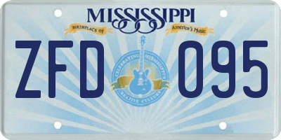 MS license plate ZFD095