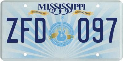 MS license plate ZFD097