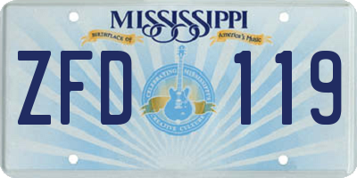 MS license plate ZFD119