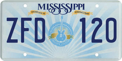 MS license plate ZFD120