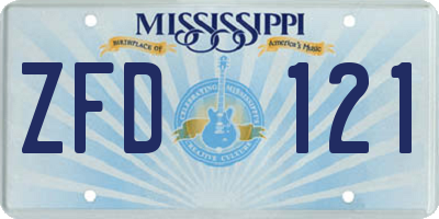 MS license plate ZFD121