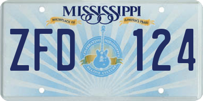 MS license plate ZFD124