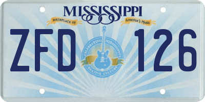 MS license plate ZFD126