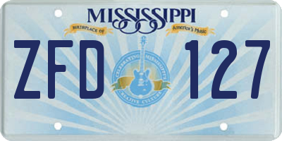 MS license plate ZFD127