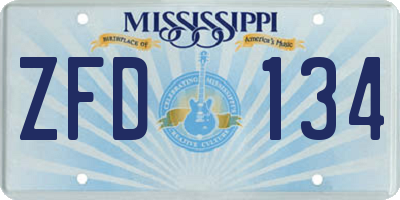 MS license plate ZFD134