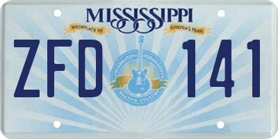 MS license plate ZFD141