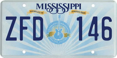 MS license plate ZFD146