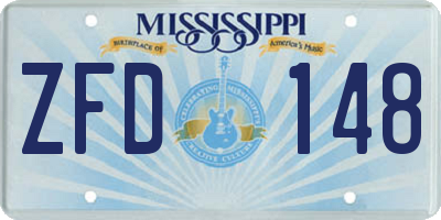 MS license plate ZFD148