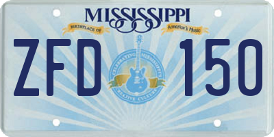 MS license plate ZFD150