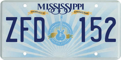 MS license plate ZFD152