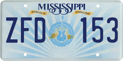 MS license plate ZFD153