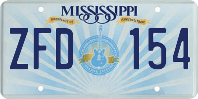 MS license plate ZFD154