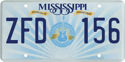 MS license plate ZFD156