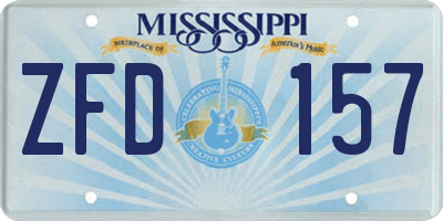 MS license plate ZFD157